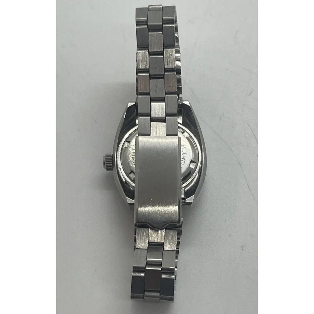 Lorenz Edox Watch 21 Jewel Incabloc Automatic Blue Face Date All Stainless Steel